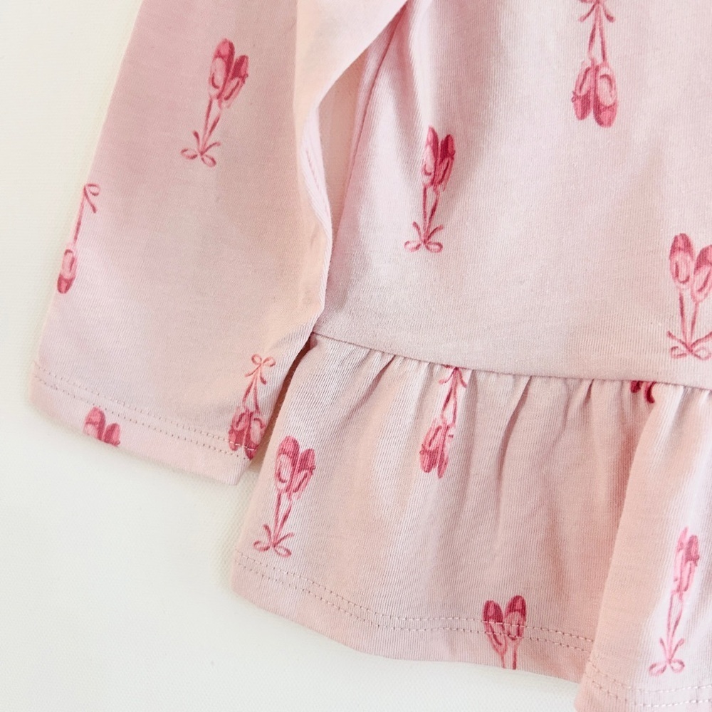 NWT Carter’s 2T Pink Ballet Print Peplum Top | Toddler Girl - Picture 5 of 6